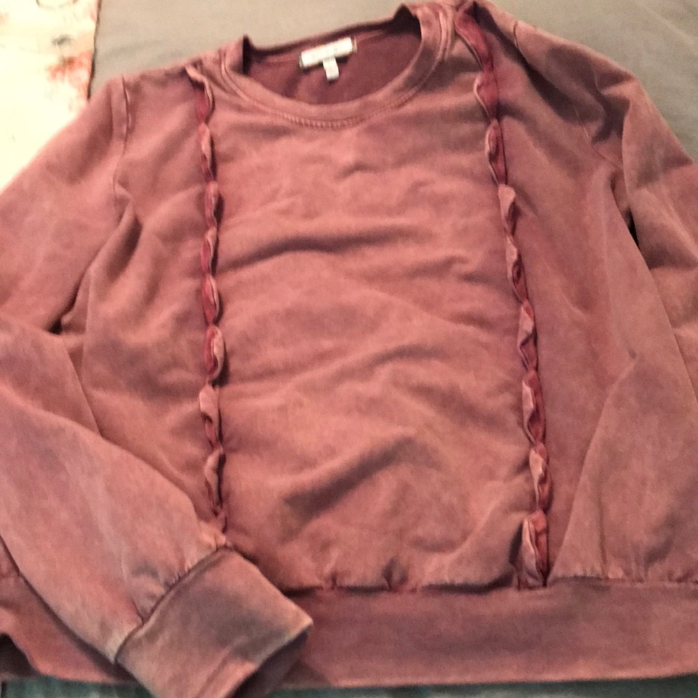 Anthro Ruffle front sweatshirt